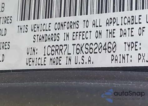 2019 Ram 1500 Classic Big Horn 4X4 5'7 Box from USA, damaged, VIN 1C6RR7LT6KS620460